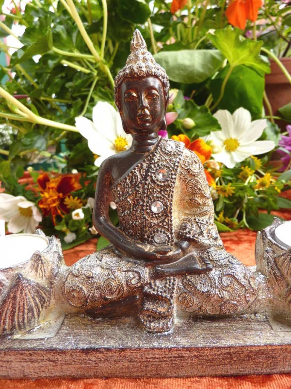 Teelicvhthalter Buddha, Buddha Nahaufnahme