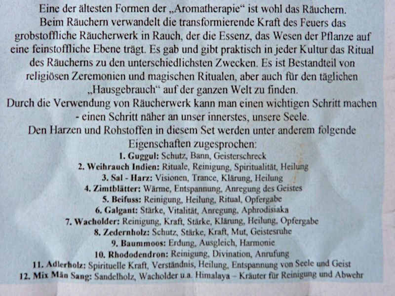 Großes Tibet Räucherset Beschreibung