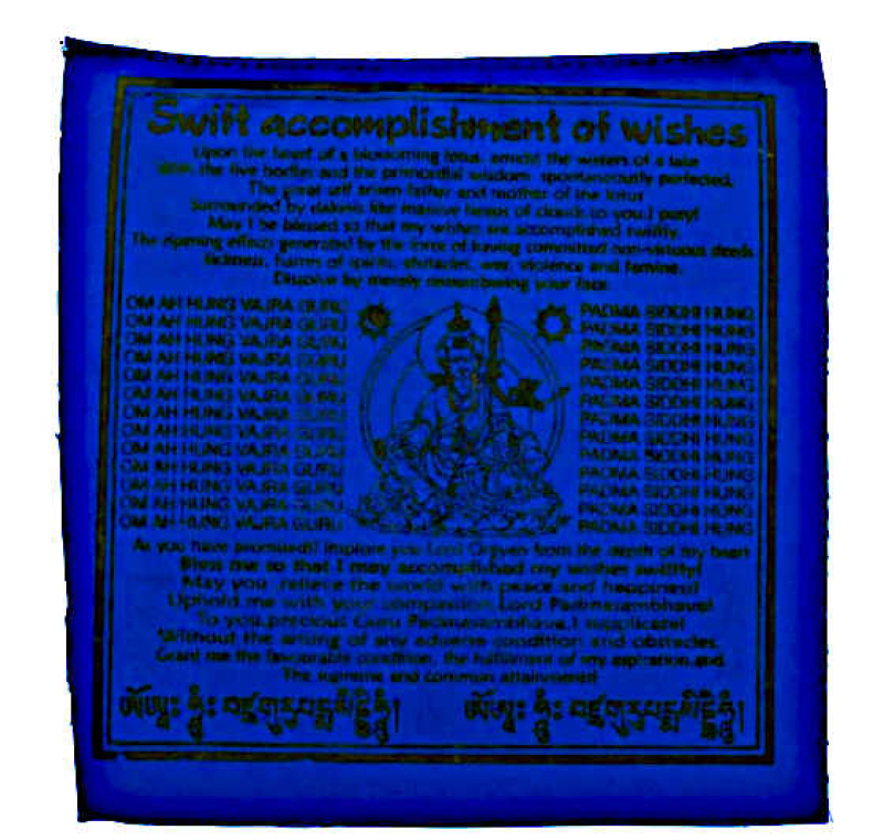 Tibetische Gebetsfahne Guru Rinpoche blau