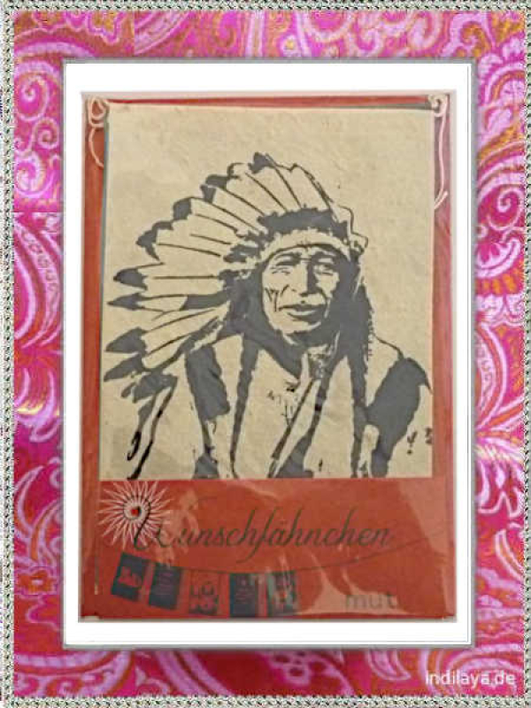 Grußkarte mit Wunschfähnchen aus Nepal - Mut