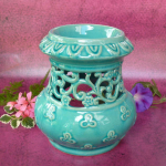Große orientalische Duftlampe Keramik Türkis