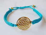 Zartes blaues Armband Blume des Lebens