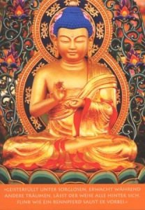 Buddha Postkarte Geisterfüllt unter Sorglosen