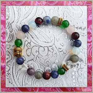 Chakra Edelstein Armband Buddha