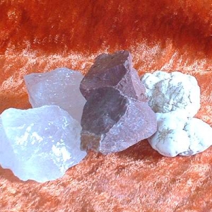Edelsteinmix roh - Diät - Bergkristall, Roter Jaspis, Magnesit