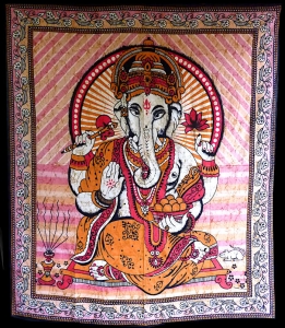 Wandtuch Wandbehang Batik Ganesha rot