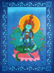 Buddhistischer Wandbehang Grüne Tara, Göttin des Mitgefühls
