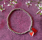 Perlenarmband  Herz Charm