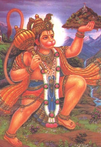 Indische Postkarte Hindugott Hanuman 2