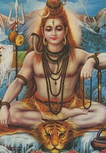 Indische Postkarte Hindugott  Shiva