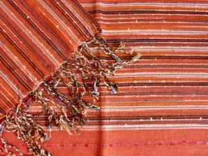 Indischer Schal rost mit Lurex Streifen