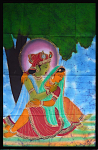 Krishna Radha Indischer Wandbehang Dekotuch