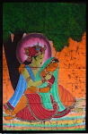 Krishna Radha Indischer Wandbehang Dekotuch