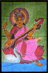 Indischer Wandbehang Saraswati Dekotuch