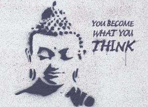 Buddha-Postkarte you become what you think