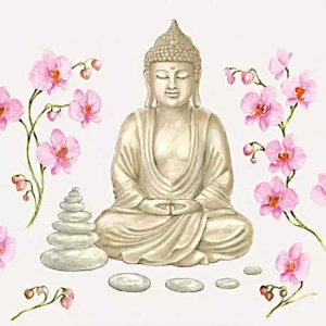 Servietten Buddha Orchidee
